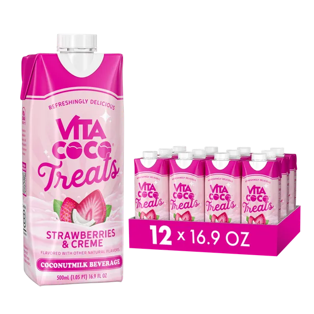 Vita Coco Treats boisson fruitée Fraise-Crème 16.9oz 12pk