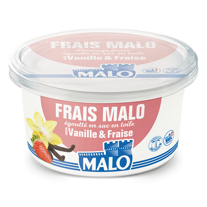 Malo Fromages frais fraise vanille aromatisé