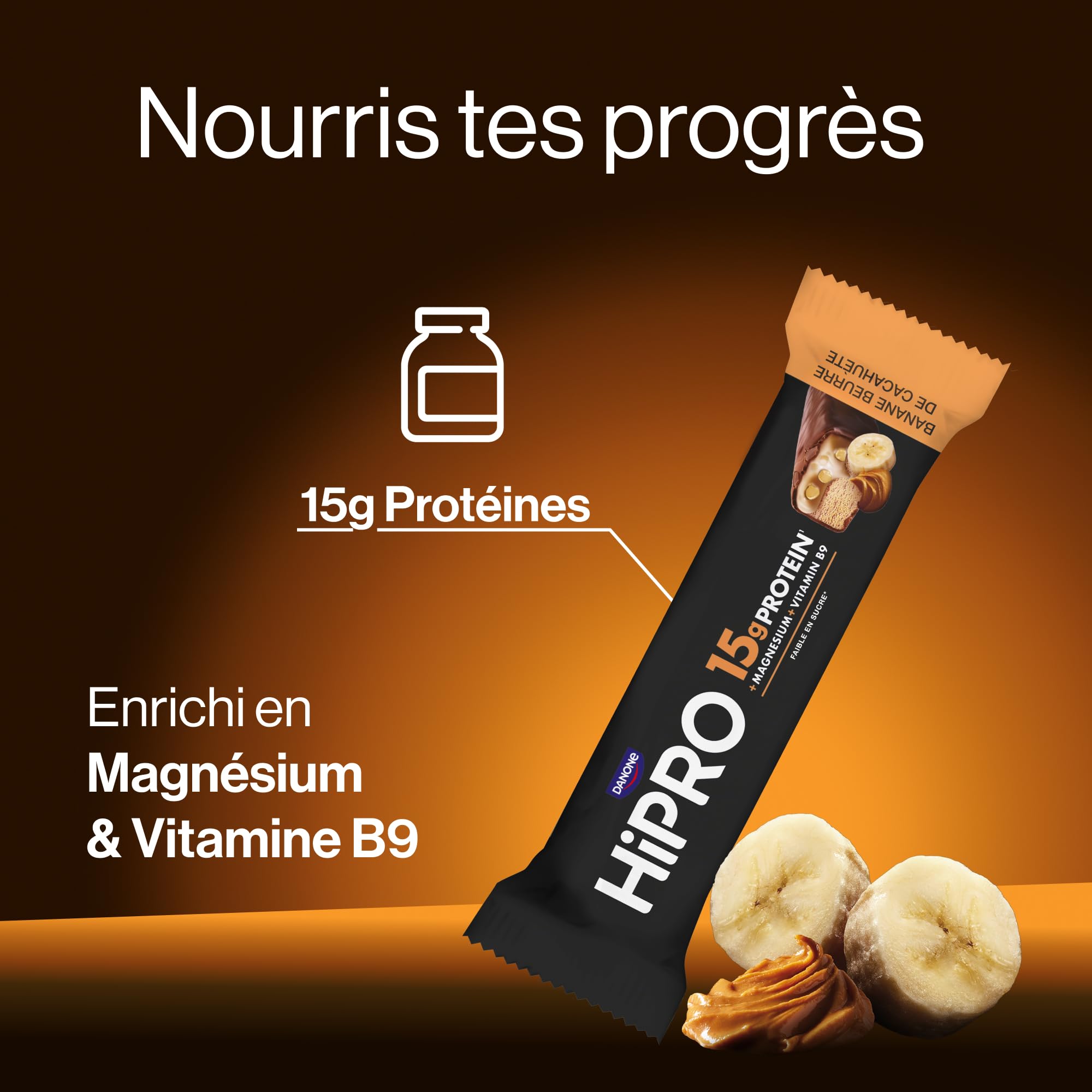 Hipro Barre protéinée banane beurre cacahuète 45g pack 12