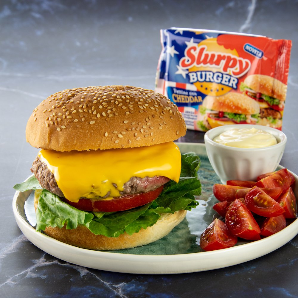 Inalpi Slurpy Burger Cheddar tranches fromage fondu 175g