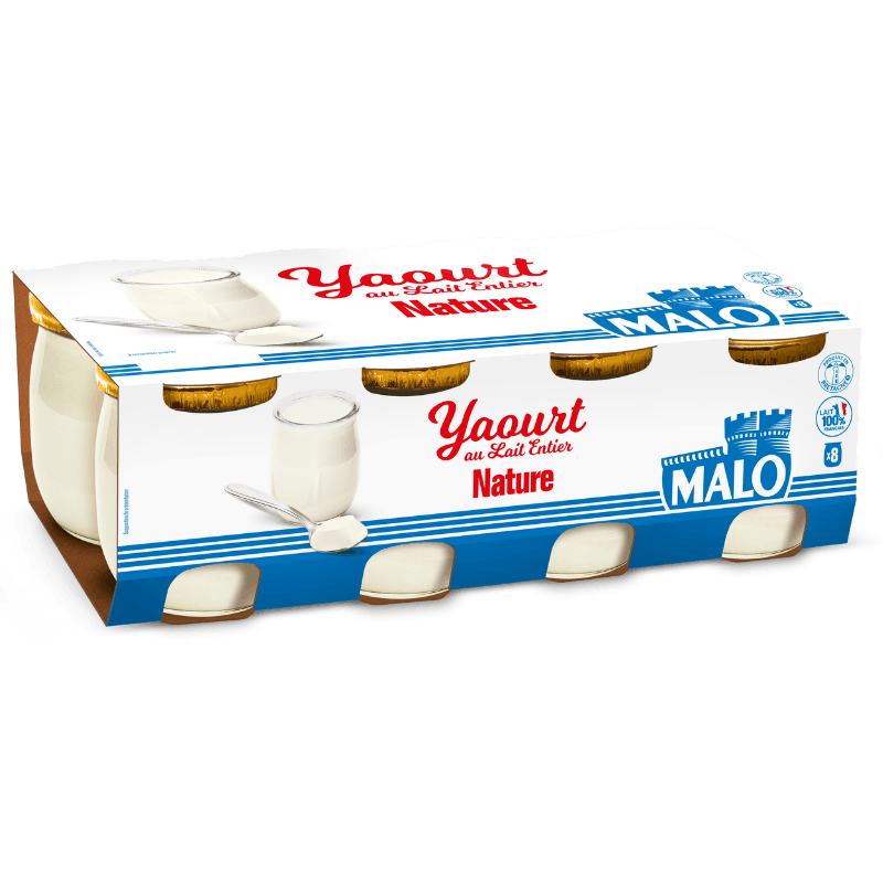 Malo Les Yaourts Nature au Lait Entier Yaourt Frais