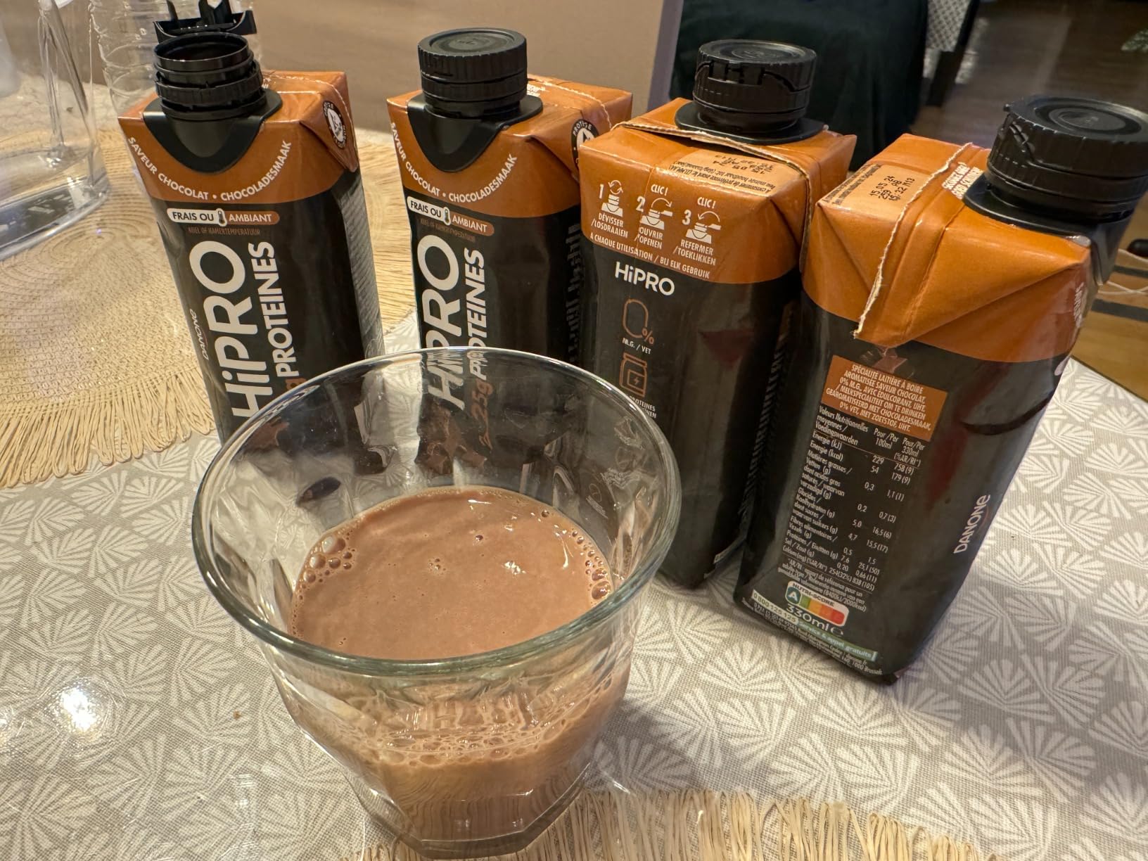 Hipro Boisson Protéinée Chocolat 8 x 330ml Sans Lactose