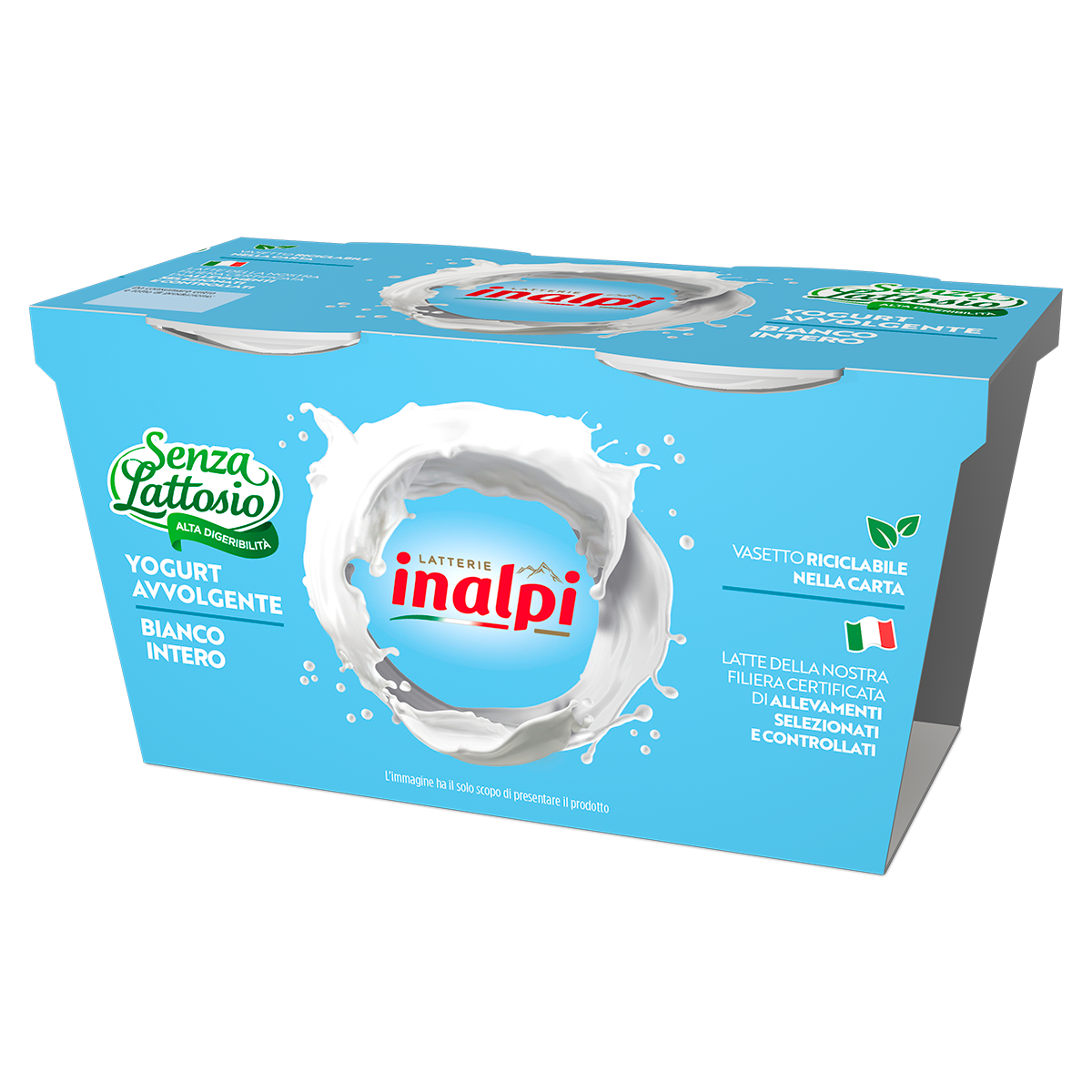 Inalpi yaourt nature entier 2x125g sans lactose