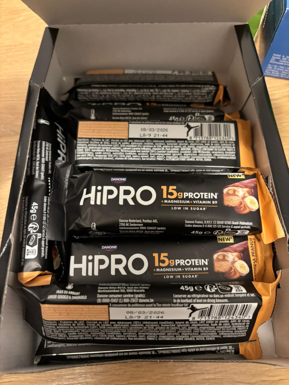 Hipro Barre protéinée banane beurre cacahuète 45g pack 12