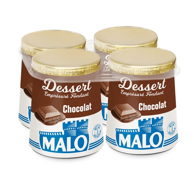 Malo Les Desserts Emprésuré Fondant Chocolat lait frais
