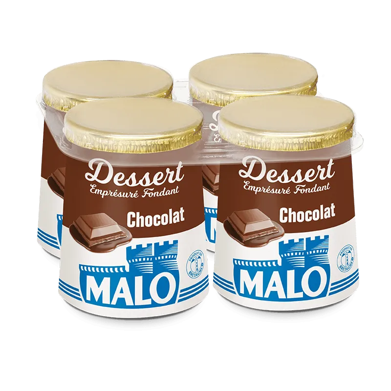 Malo Les Desserts Emprésuré Fondant Chocolat lait frais