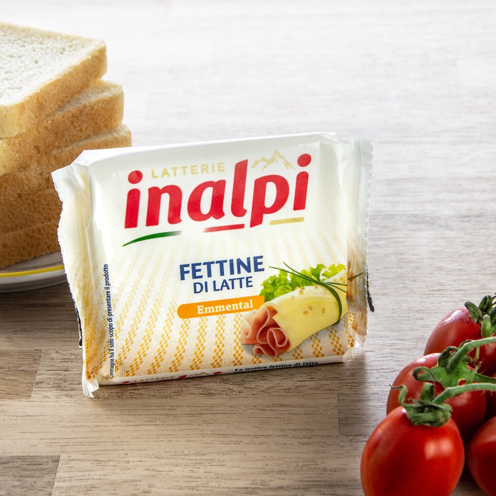 Inalpi Fettine Latte Emmental tranches fromage fondu 175g