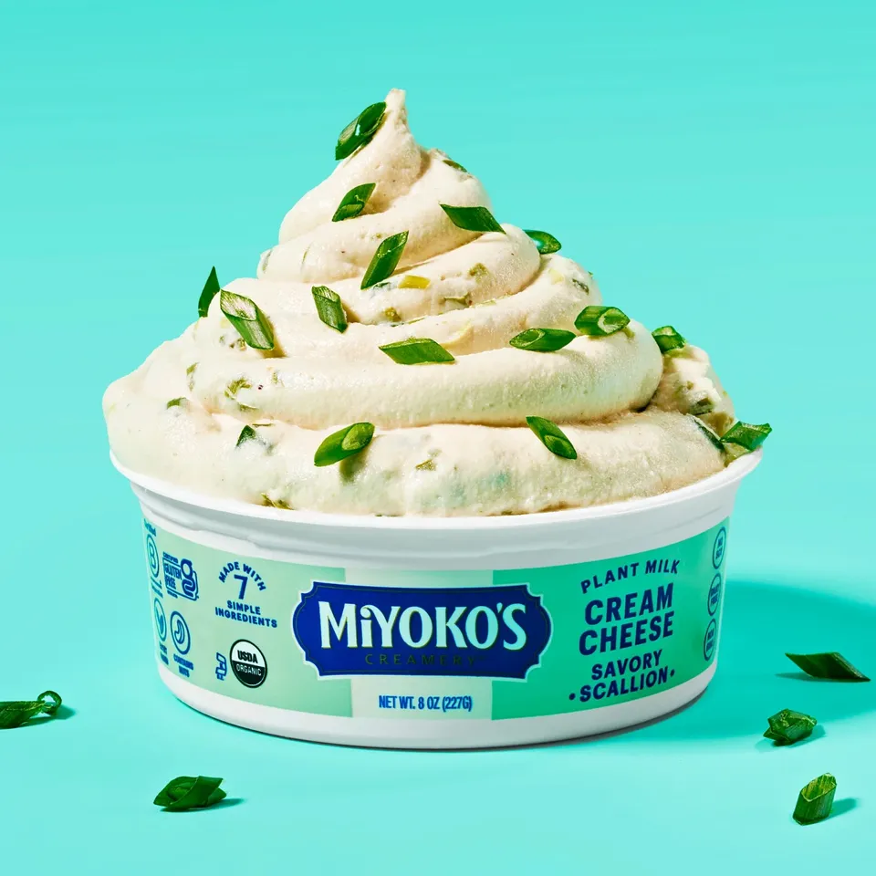 Miyoko's Plant Milk Cream Cheese ciboule cajou vegan