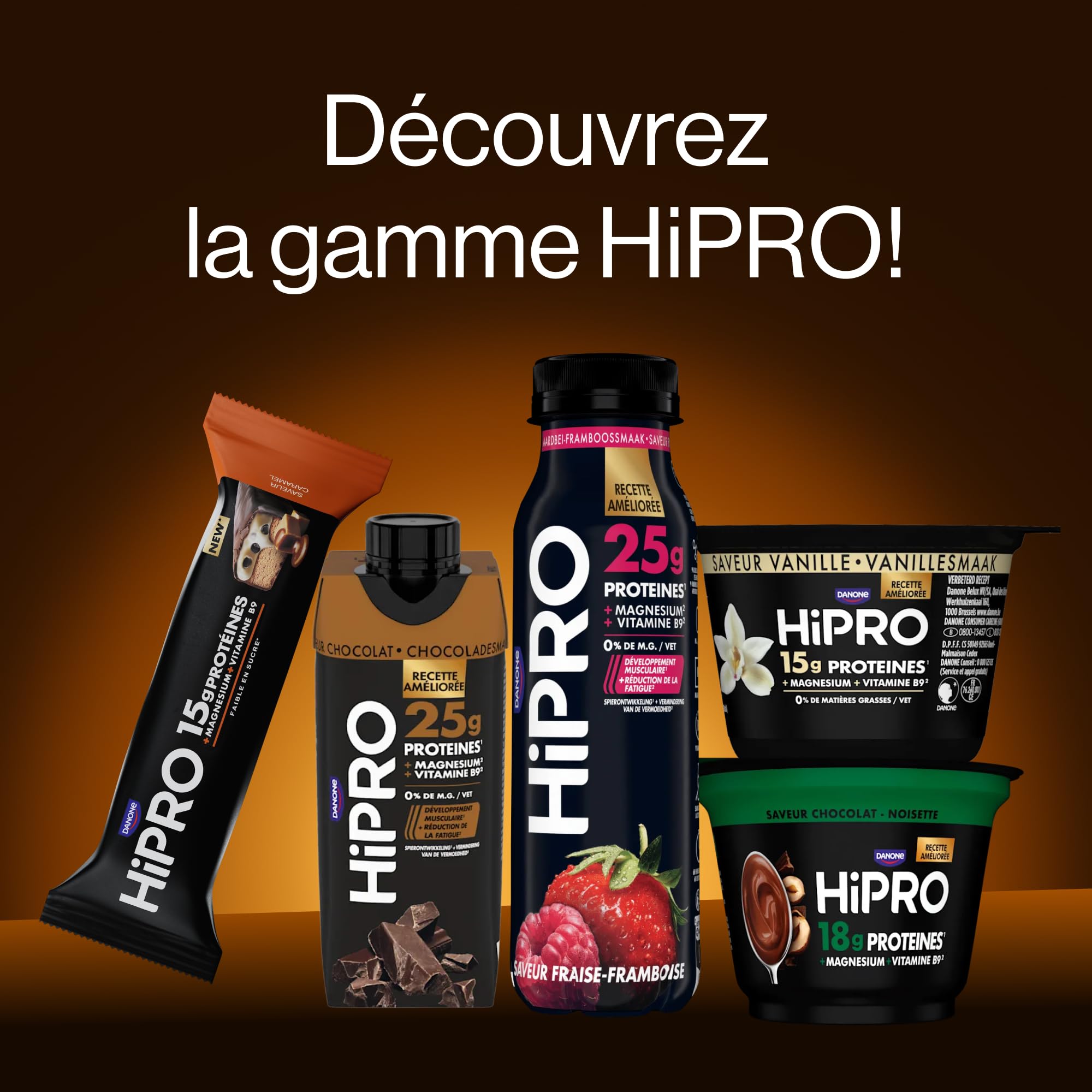 Hipro Boisson Protéinée Vanille 8 x 330ml Sans Lactose