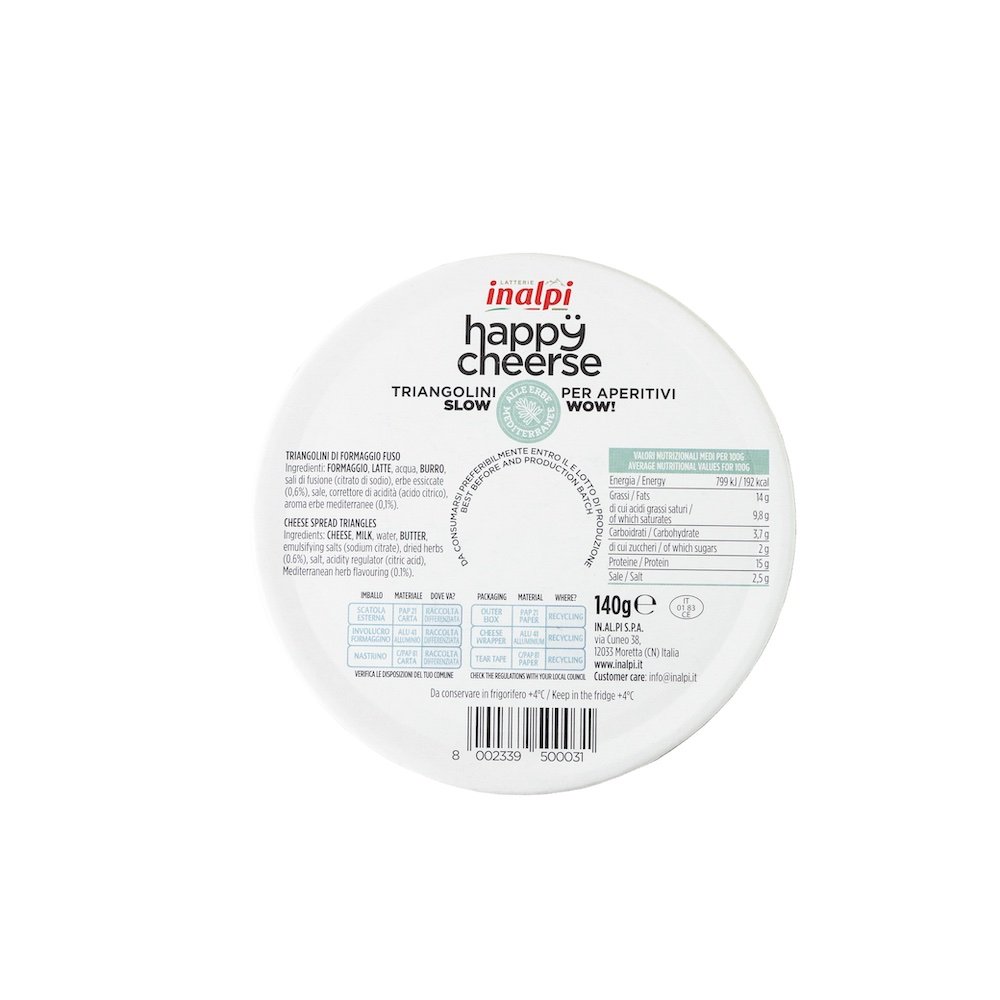 Inalpi Happy Cheerse Fromage Fondu Herbes 140g
