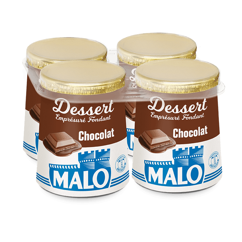 Malo Les Desserts Emprésuré Fondant Chocolat lait frais