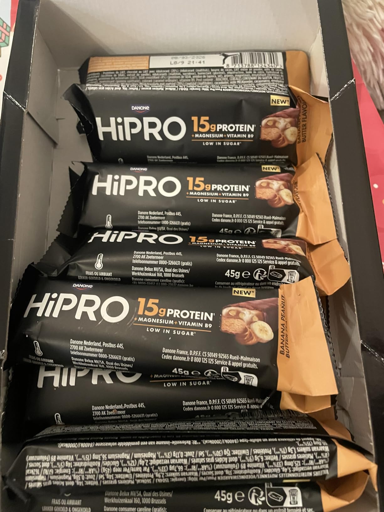 Hipro Barre protéinée banane beurre cacahuète 45g pack 12
