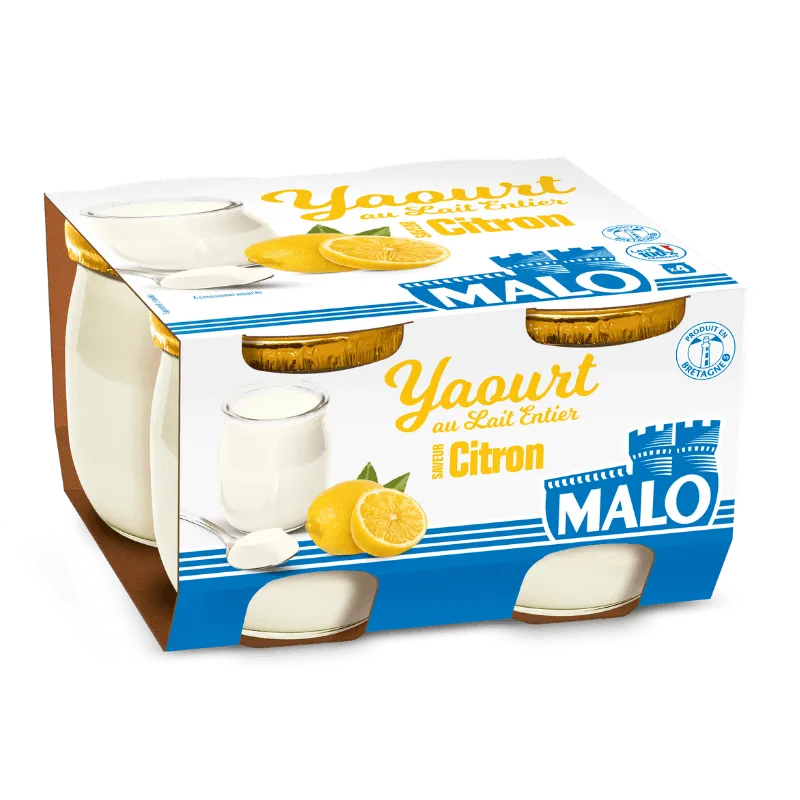 Malo Les Yaourts lait entier Citron yaourt citron
