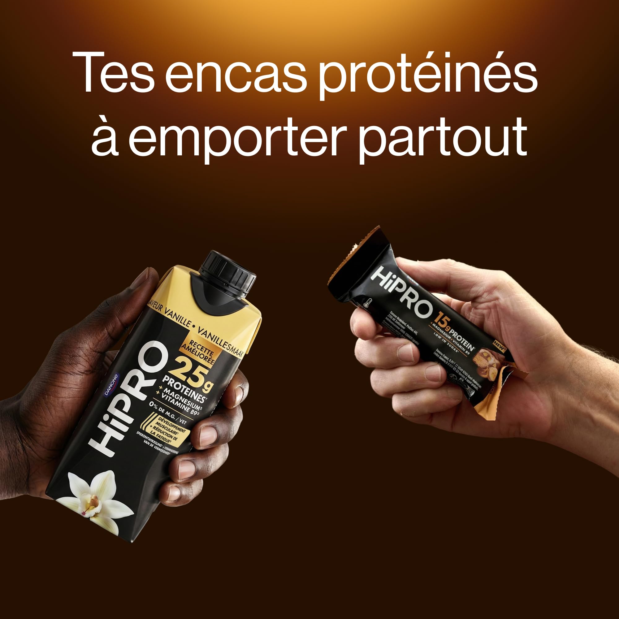 HiPRO Lot Boisson Vanille 8x330ml + Barres Banane 12x45g