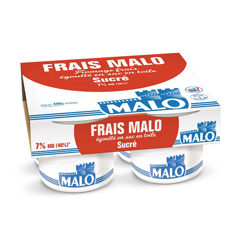 Malo Les Fromages frais sucré 7% fromage frais pot familial
