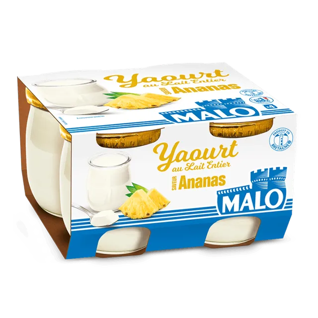 Malo Les Yaourts Yaourt Lait Entier Ananas