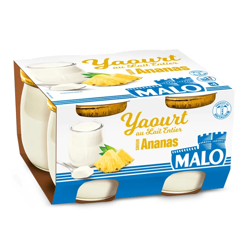 Malo Les Yaourts Yaourt Lait Entier Ananas