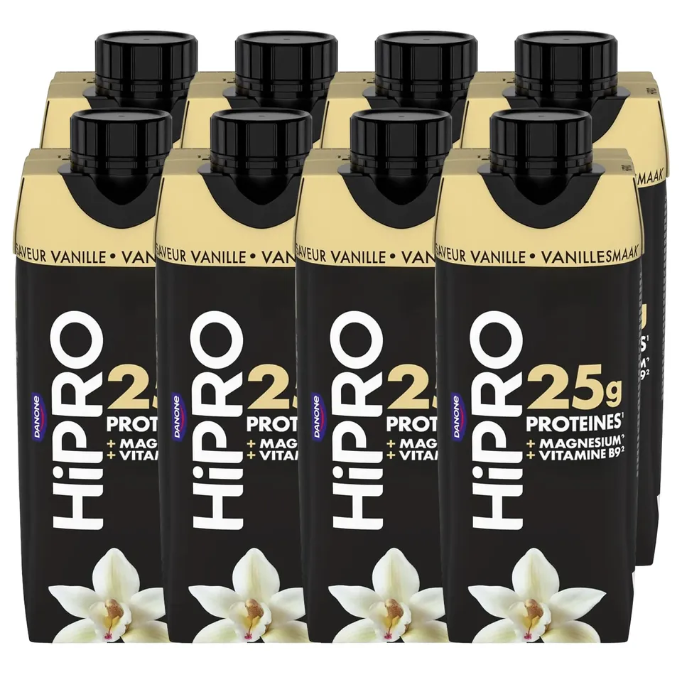 Hipro Boisson Protéinée Vanille 8 x 330ml Sans Lactose