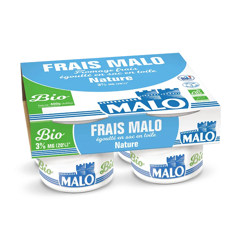 Malo Les BIO fromage frais nature 3% bio