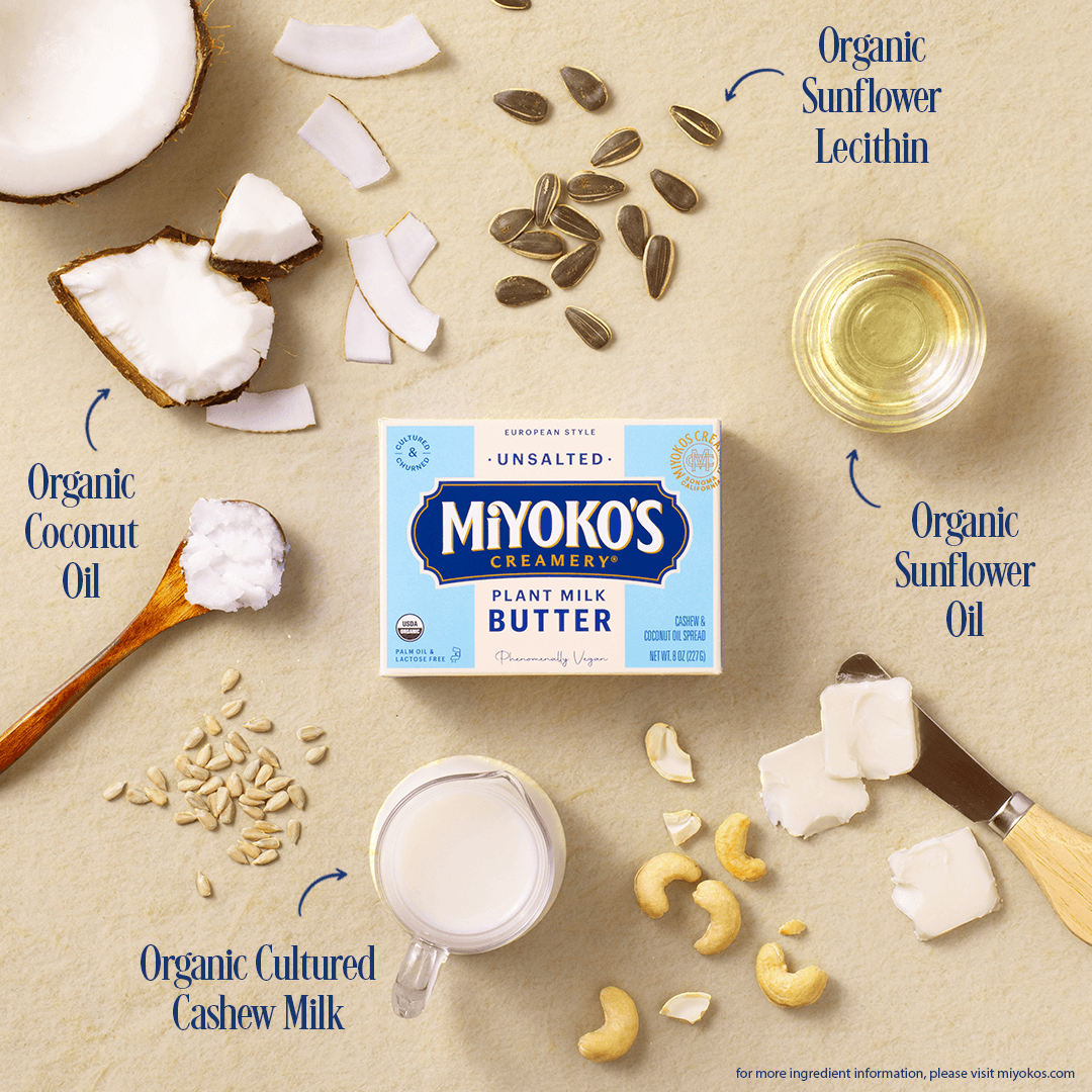Miyoko's Plant Milk Euro Butter doux cajou bio pâtisserie