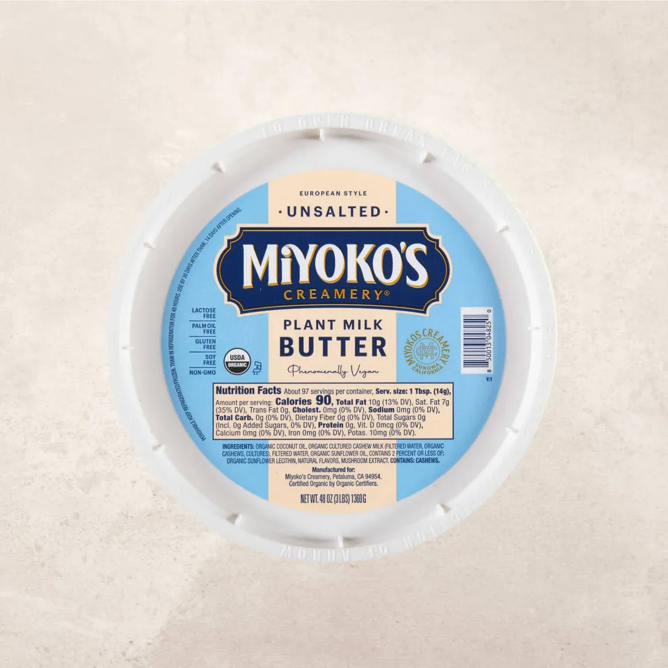 Miyoko's Plant Milk Euro Butter Beurre Doux Vegan