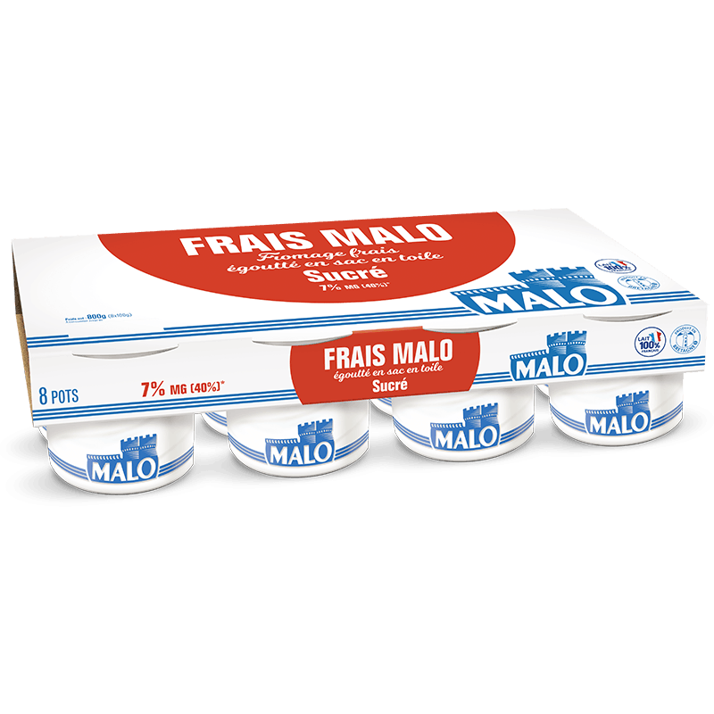Malo Les Fromages frais sucré 7% fromage frais pot familial