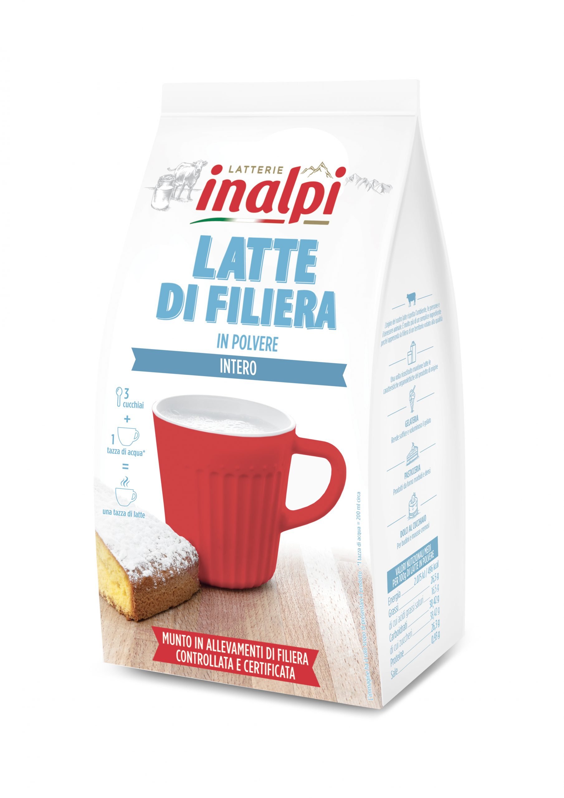 Inalpi Lait en poudre entier 1kg pâtisserie et glace