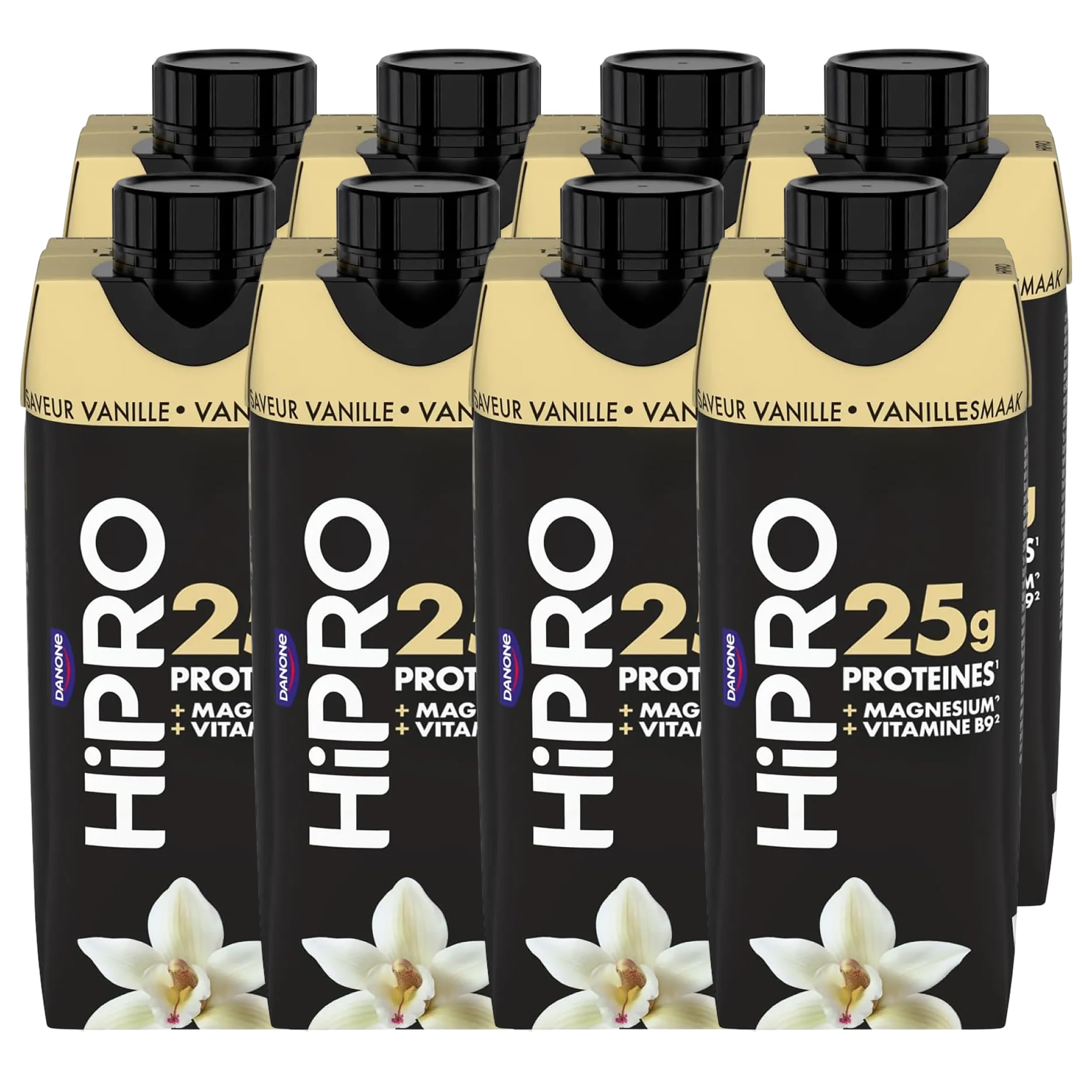 Hipro Boisson Protéinée Vanille 8 x 330ml Sans Lactose