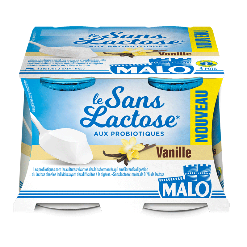 Malo Le Sans Lactose yaourt vanille sans lactose