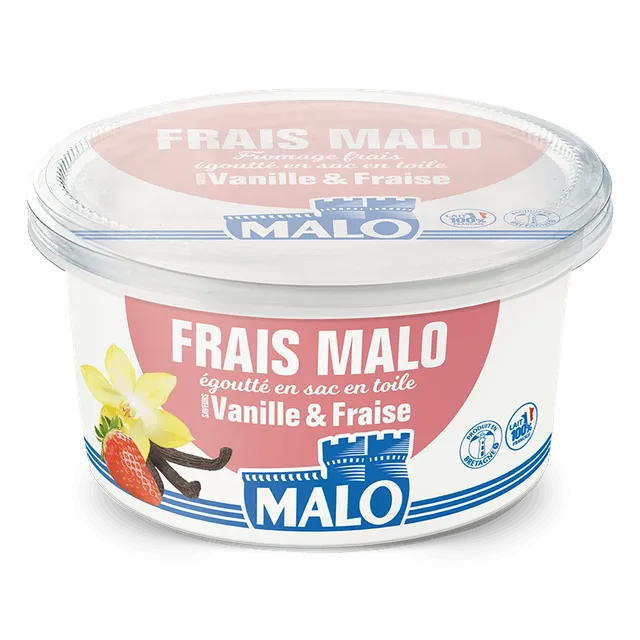 Malo Fromages frais fraise vanille aromatisé