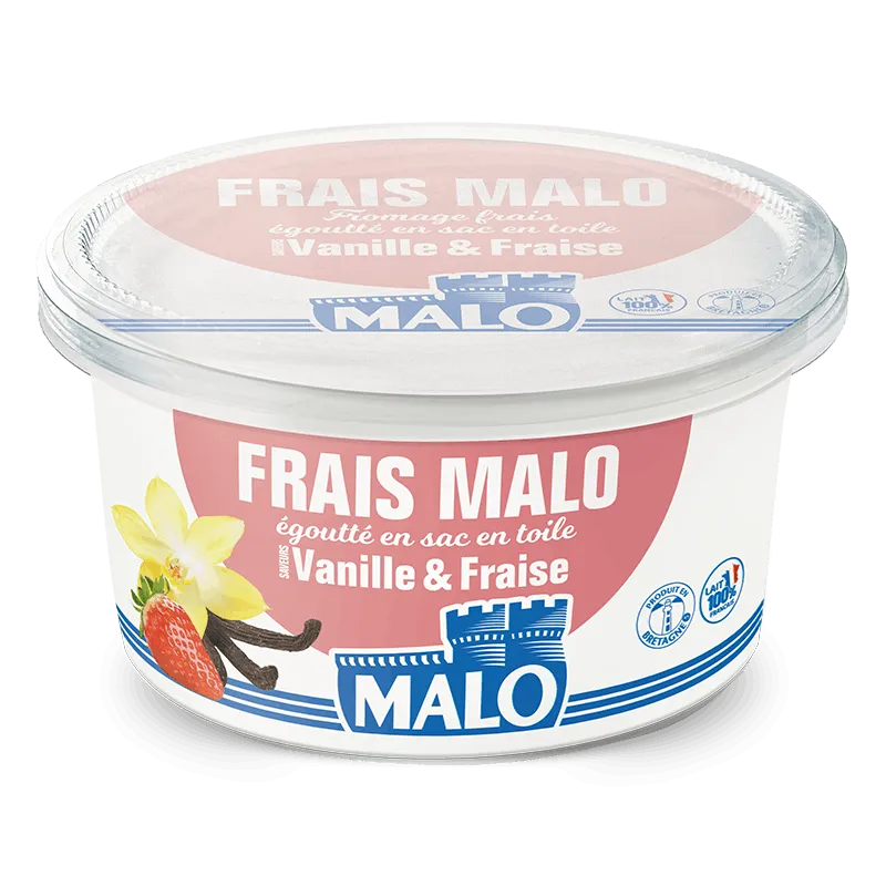 Malo Fromages frais fraise vanille aromatisé