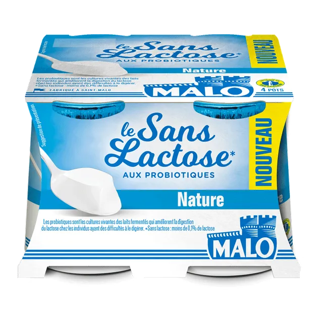 Malo Le Sans Lactose Yaourt Nature sans lactose probiotiques