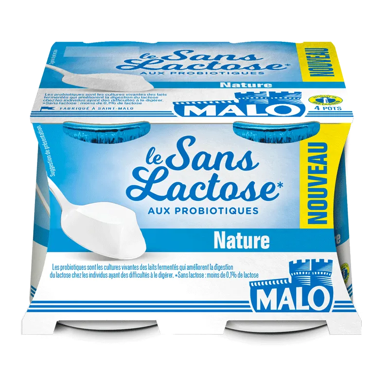 Malo Le Sans Lactose Yaourt Nature sans lactose probiotiques
