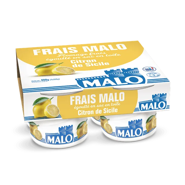 Malo Fromages frais citron de Sicile lait frais