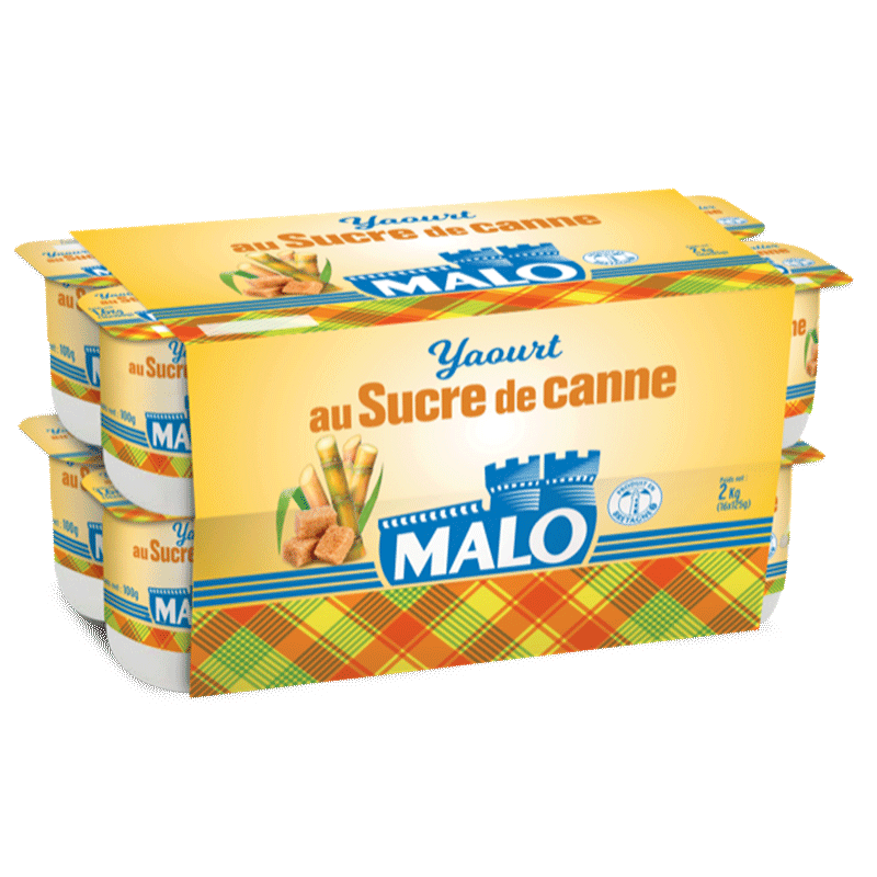 Malo Les Yaourts yaourt sucre de canne x16 familial