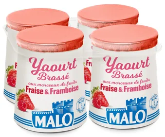 Malo Les Yaourts yaourt fraise framboise morceaux fruits