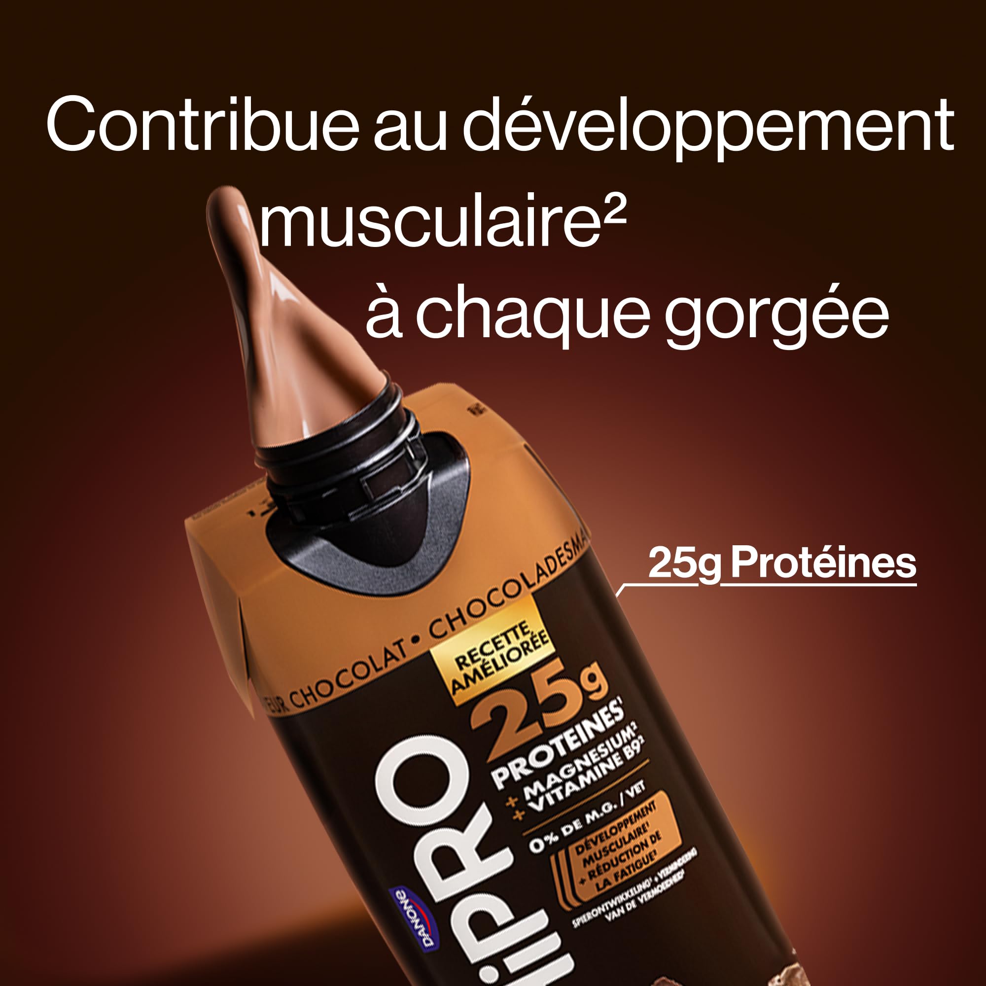 Hipro Boisson Protéinée Chocolat 8 x 330ml Sans Lactose