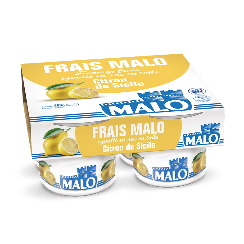 Malo Fromages frais citron de Sicile lait frais