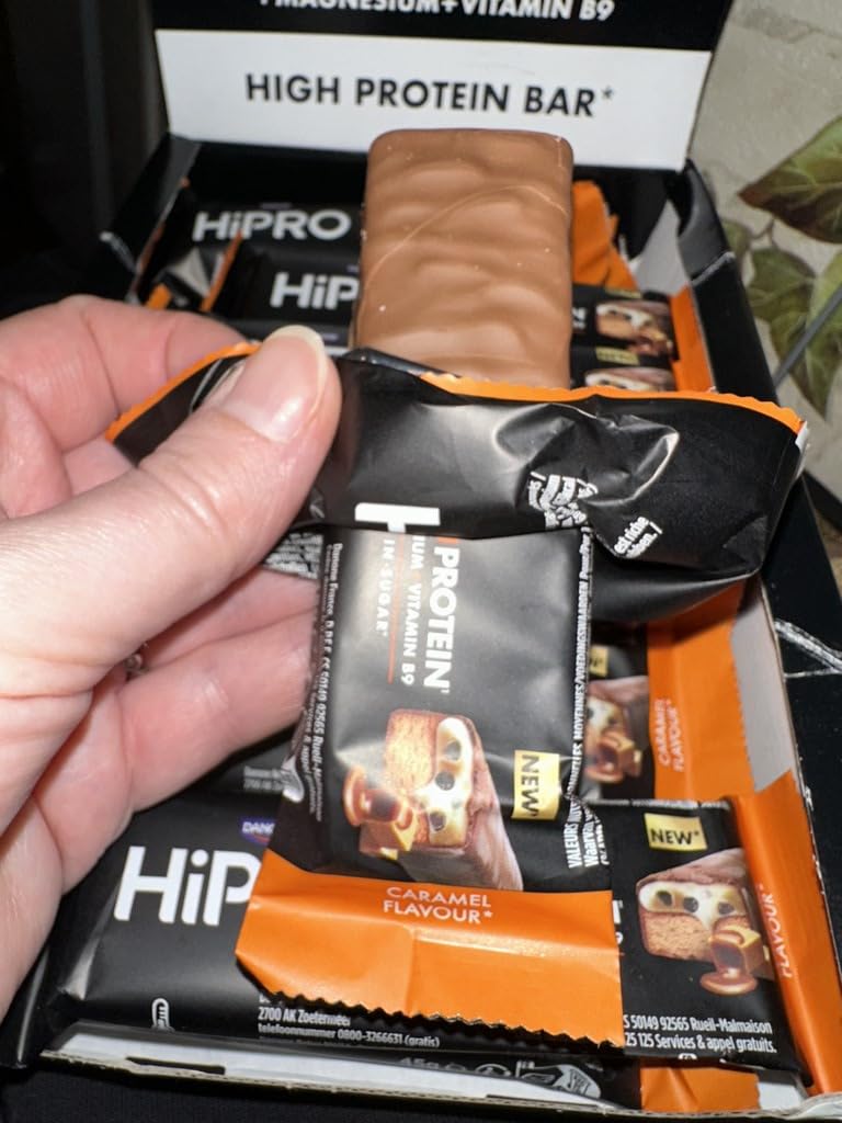 Hipro Barre protéinée caramel 45g pack 12 magnésium B9
