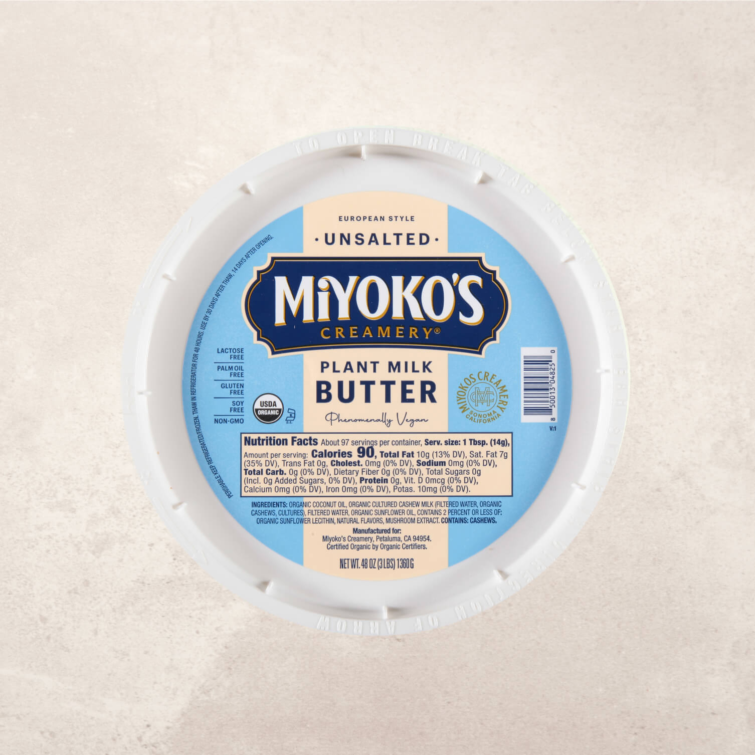Miyoko's Plant Milk Euro Butter Beurre Doux Vegan