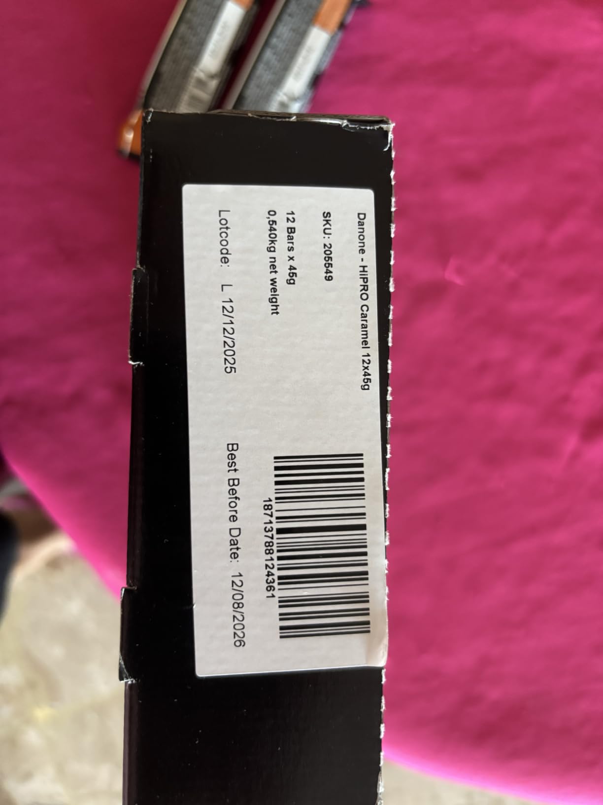 Hipro Barre protéinée caramel 45g pack 12 magnésium B9