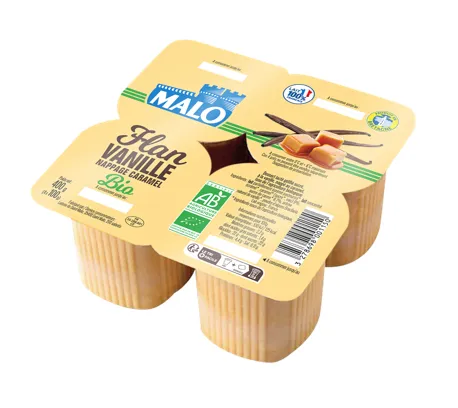 Malo Les Bio crème dessert vanille nappage caramel bio
