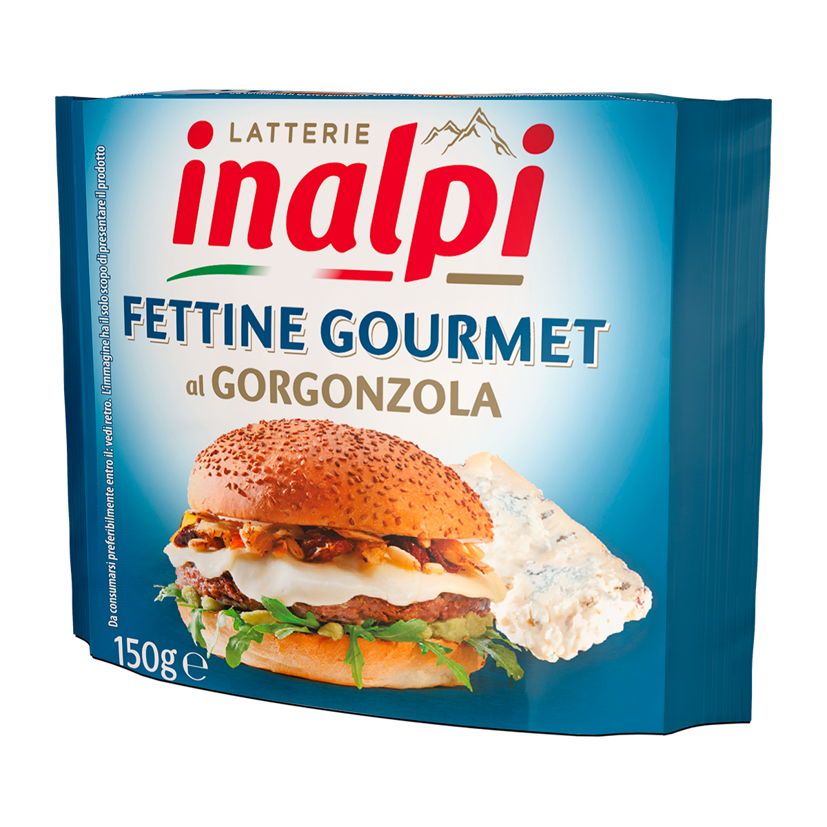 Inalpi Fettine Gourmet Gorgonzola tranches fromage fondu 150g