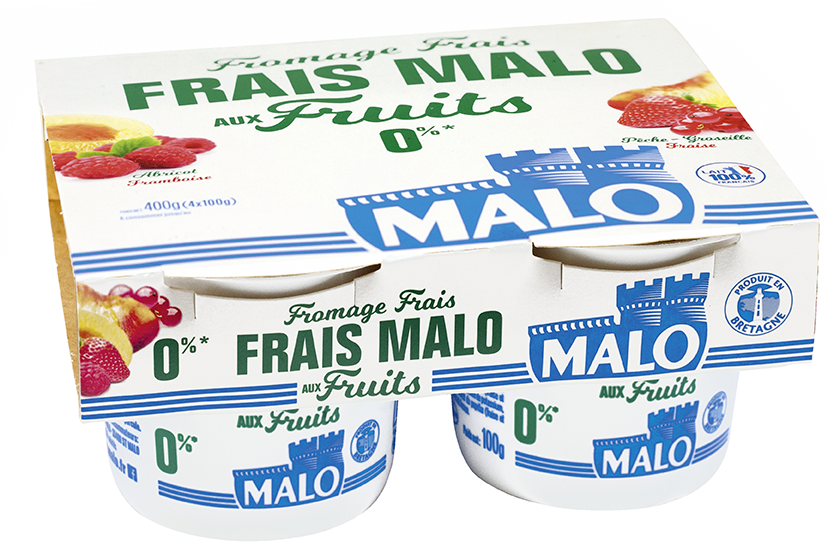 Malo Les Fromages Frais 0% aux Fruits Frais Léger