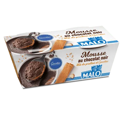 Malo Les Desserts Mousse chocolat noir praliné dessert lacté