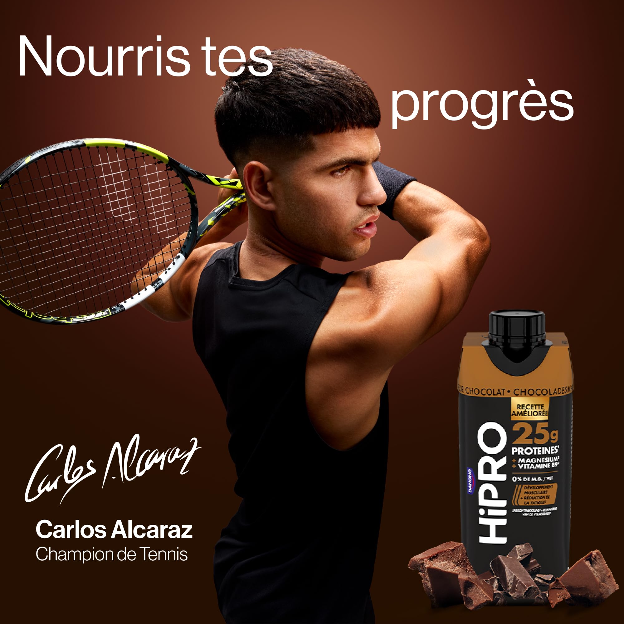 Hipro Boisson Protéinée Chocolat 8 x 330ml Sans Lactose