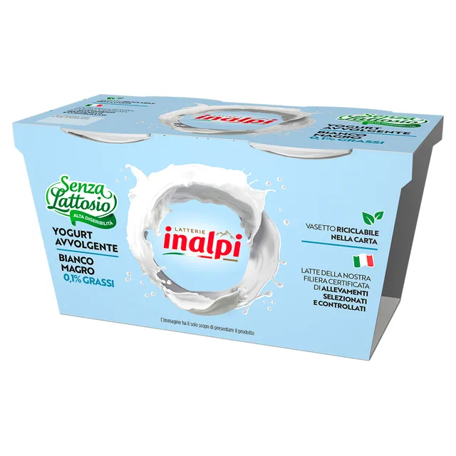 Inalpi Yogurt blanc maigre sans lactose yaourt 2x125g
