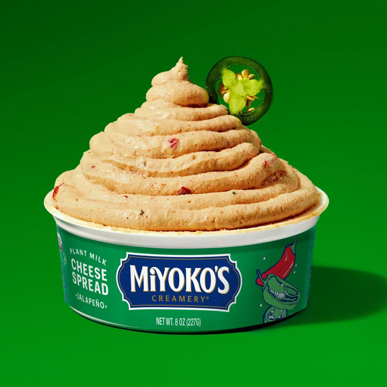 Miyoko's Plant Milk Cheese Spread jalapeño fromage à tartiner végétal