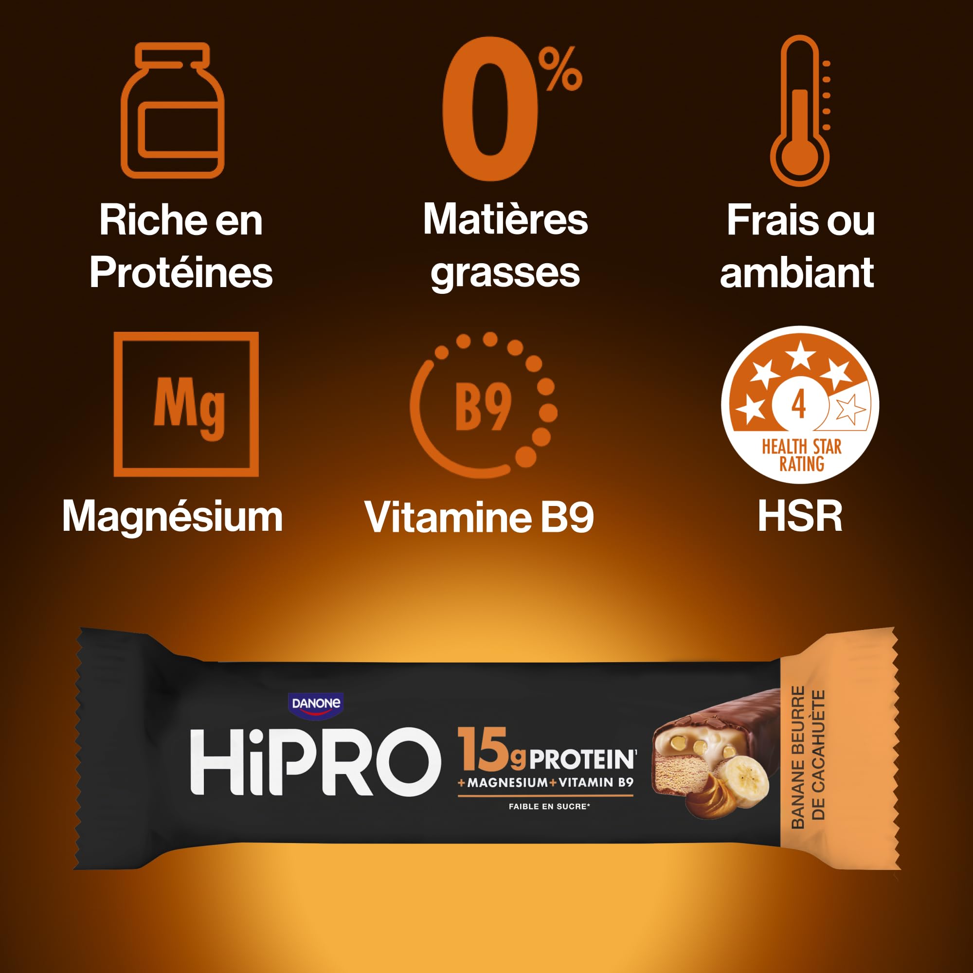 Hipro Barre protéinée banane beurre cacahuète 45g pack 12