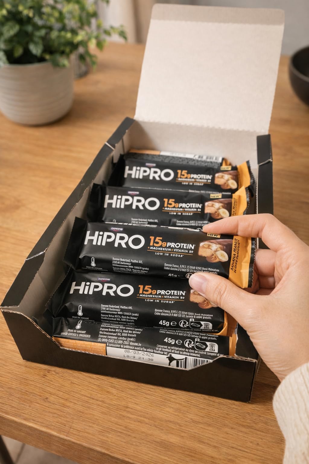 Hipro Barre protéinée banane beurre cacahuète 45g pack 12